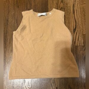 Valerie Stevens Cashmere Camel Sleeveless Tank Top